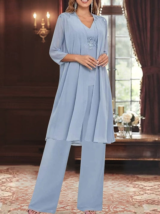 Elegant V the Dress Mother 3 Bride Wedding Simple Piece Guest of