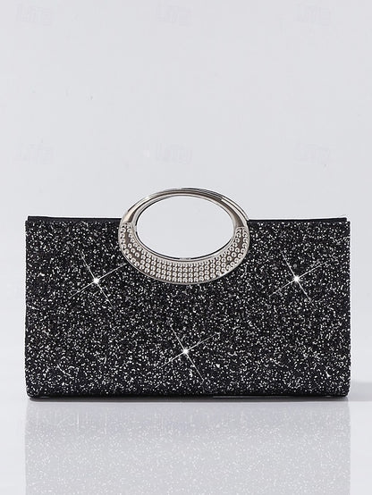 with Bag Gold Evening Clutch Women's Silver Glitter