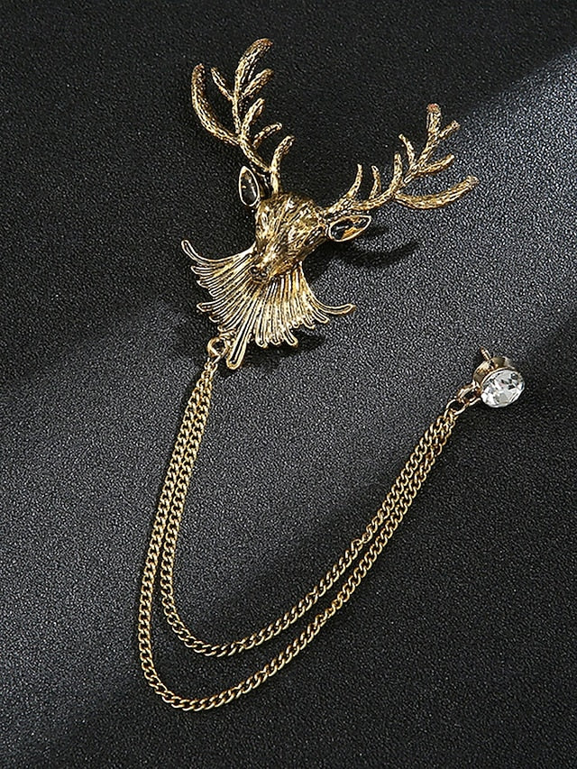 with Deer Brooch Christmas Lapel Men's Pin