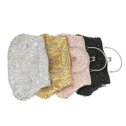 Beaded Vintage White Clutch Purse Women's – Evening
