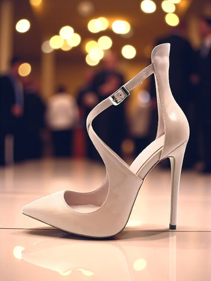 Heels Stiletto - Purple Patent Strappy Women's Leather