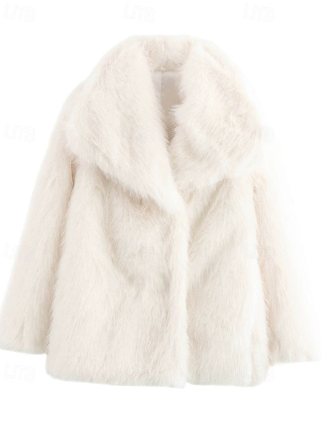 Warm Faux Furs Coat Leathers Fur Women's Comfortable