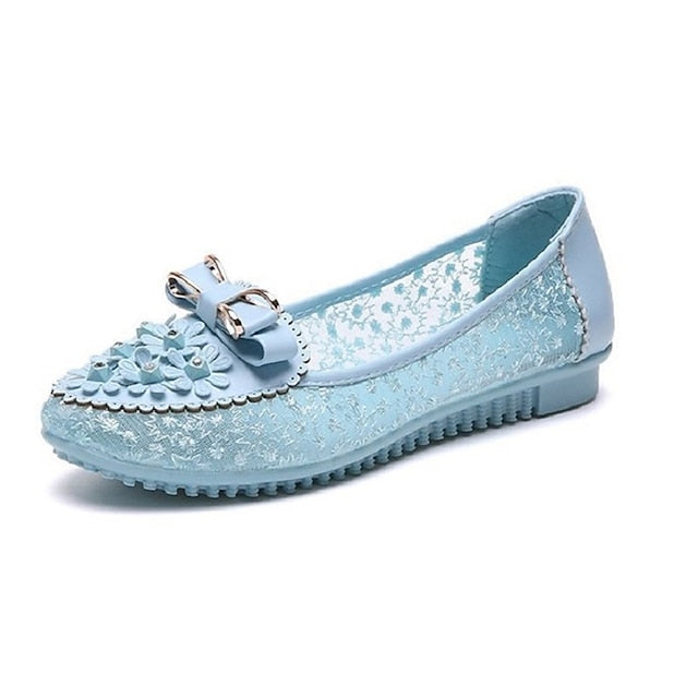 Bow Flats Pink Women's Lace and Details Floral - with