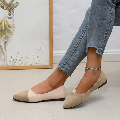 Women's Pointed – Toe Slip-On Elegant Flats Two-Tone