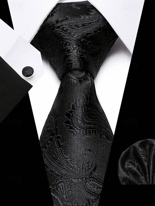 Men's Silk Checkered Square and Set Pocket Purple Tie –