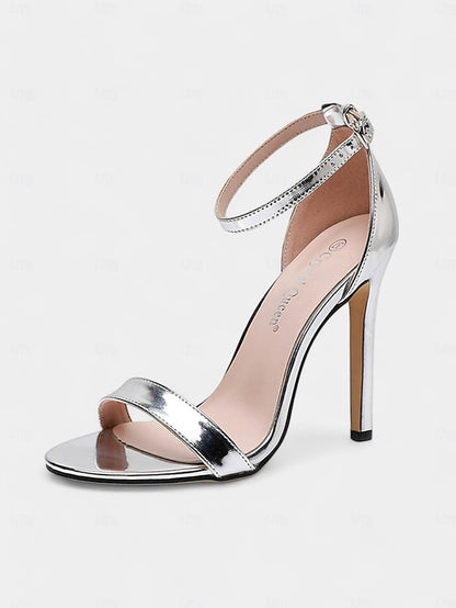 Wedding Metallic Stiletto Heel Sleek – for Sandals Women