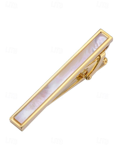 tie of pearl mother Men's with inlaid clip brass and