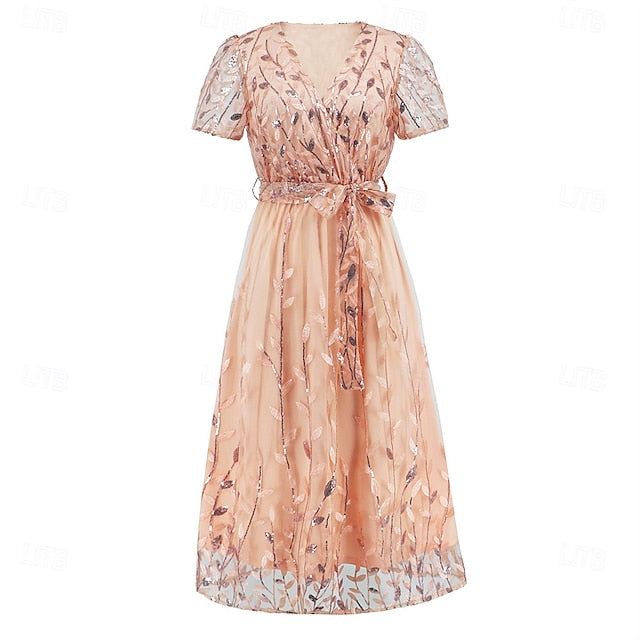 Mother Neck Elegant V Bride the A-Line Dress Sequin of