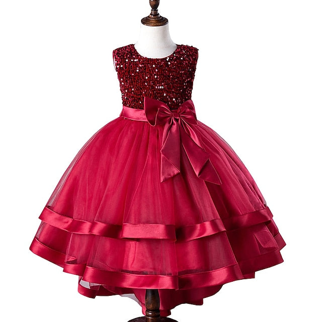 Party Sequin Wedding Kids Festival Girls' Sleeveless Dress