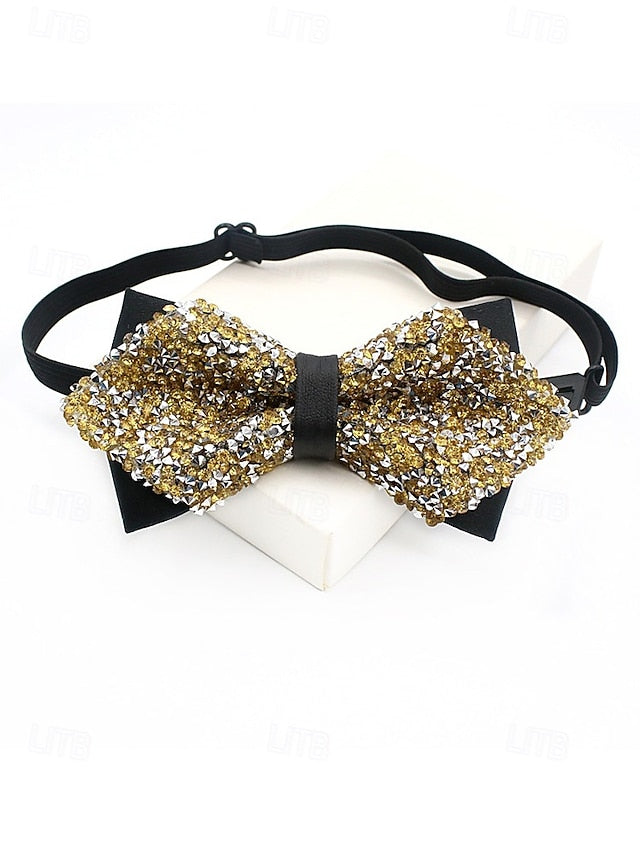 Polyester Sparkling Sequins Bow Christmas – Men's Tie