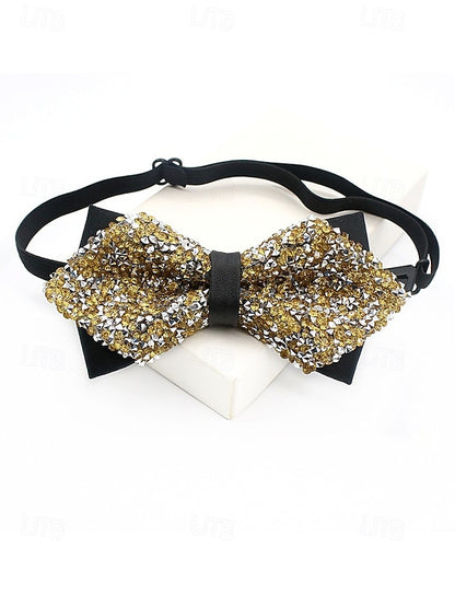 Polyester Sparkling Sequins Bow Christmas – Men's Tie