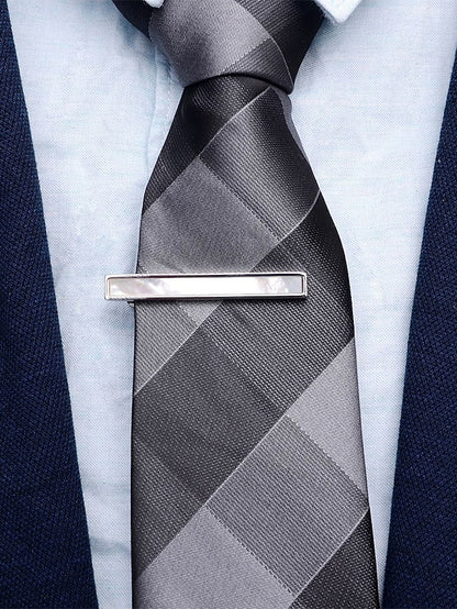 tie of pearl mother Men's with inlaid clip brass and