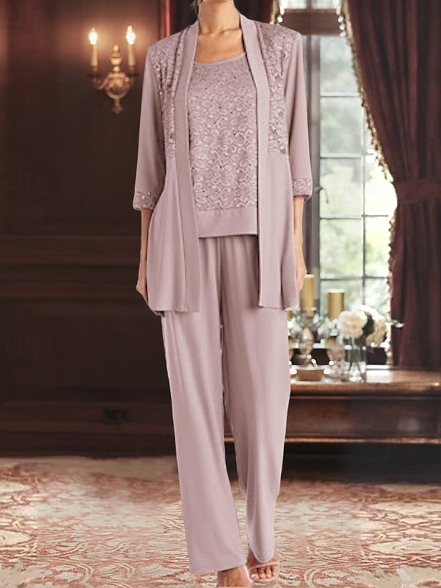 Mother Bride 3 Elegant of Piece the Dress Pantsuit