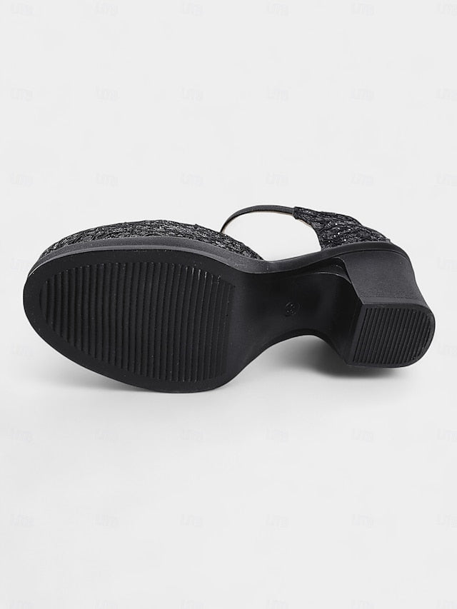 Women's Lace Mary Chunky Shoes Heel Low Jane - Comfortable