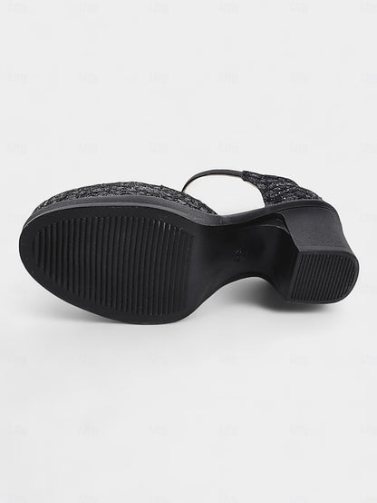 Women's Lace Mary Chunky Shoes Heel Low Jane - Comfortable