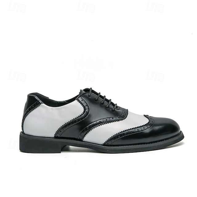 and Brogue Oxford Men's Shoes White Wingtip Two-Tone in