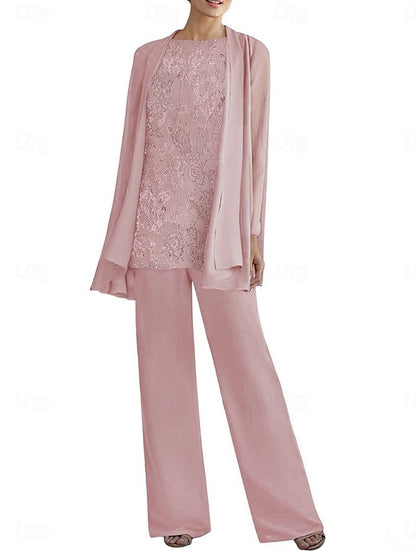 Piece Pantsuit Elegant the Crew 3 Mother Neck of Dress Bride