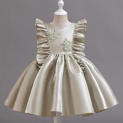 Toddler Party Girls' Floral Wedding Sleeveless Dress