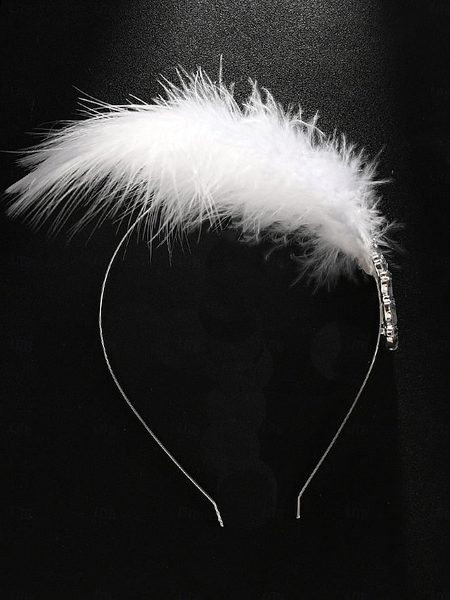 Feather Clip Vintage Hair Women's - Crystal White