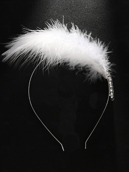 Feather Clip Vintage Hair Women's - Crystal White