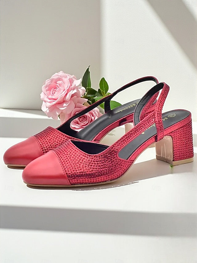 Heel Women's Gold Clutch Block - Sandals Matching and Set