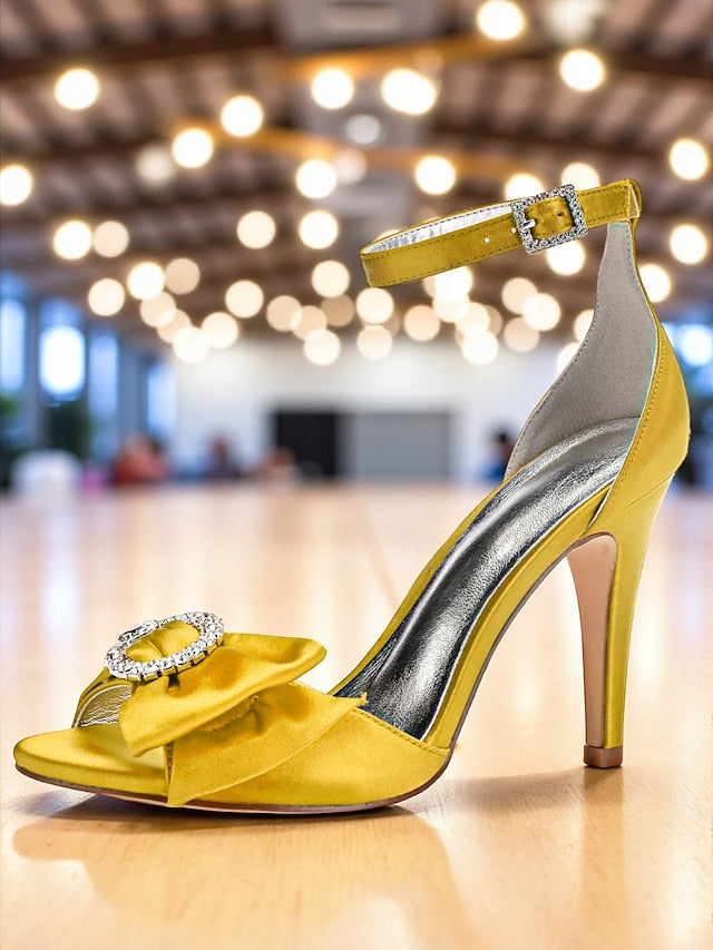 with High Sandals Rhinestone Heel Satin Women's Purple