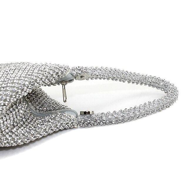 Crystal Evening Elegant Women's - Rhinestone Silver Bag