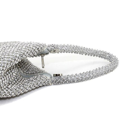 Crystal Evening Elegant Women's - Rhinestone Silver Bag
