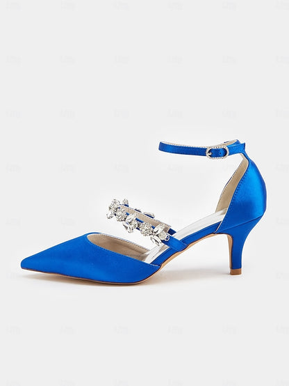 Black Heels Women's Embellishments - Satin with Rhinestone