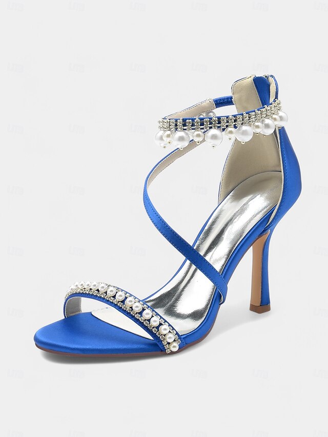 Ankle Chic Heels Pointed-Toe Party Strap Satin Pink –