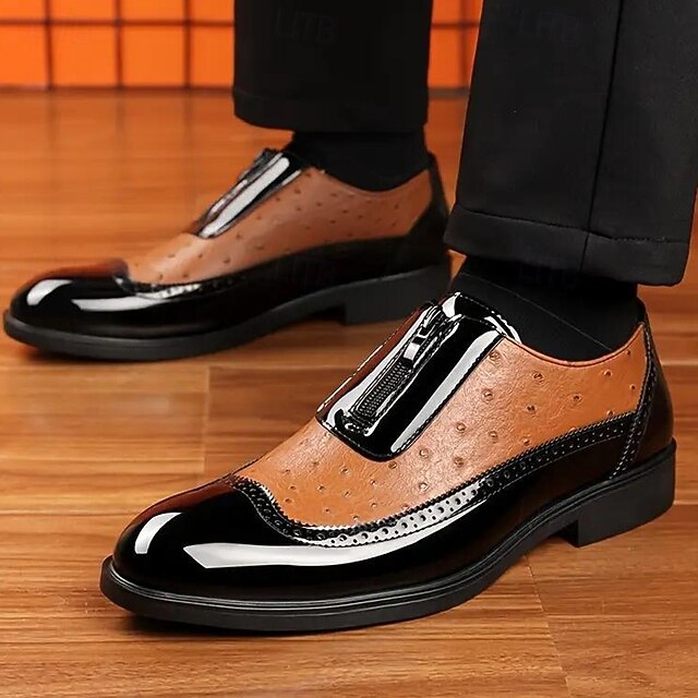 Black Tan and Shoes Colorblock Men's with Patent Formal