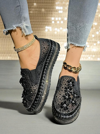 Slip-On Mesh Sneakers Rhinestone with Embellished Women's