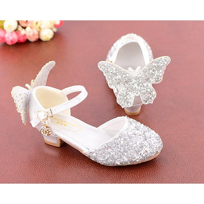Girls' Butterfly Sparkly Princess Glitter Shoes Pink –