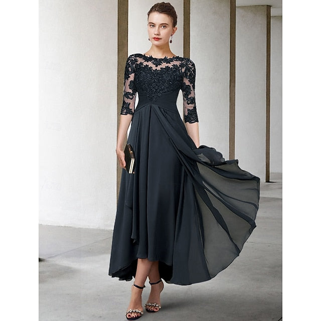 Dress Guest Bride Elegant Plus Size A-Line the Wedding of Mother