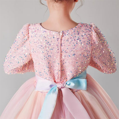 Girls' Dress Girl Kids Party Color Solid Flower