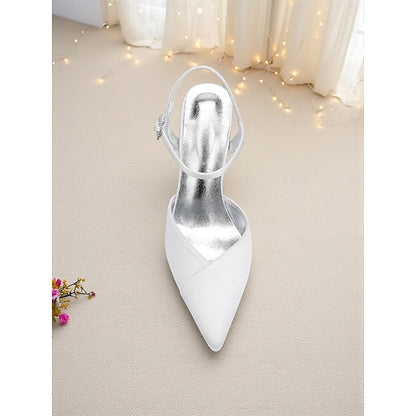 - Heels Green Satin Strap Women's Stiletto with Ankle