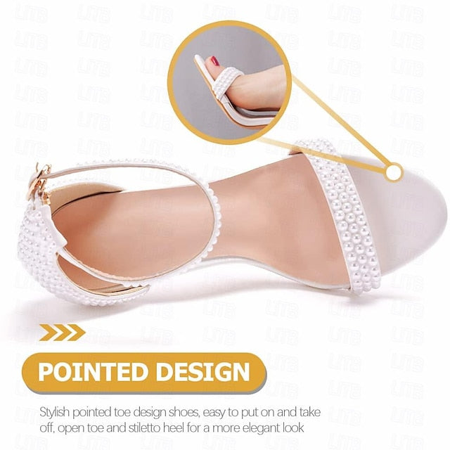 Pearl-Embellished Shoes Elegant Wedding Women's High Heel