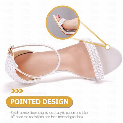 Pearl-Embellished Shoes Elegant Wedding Women's High Heel