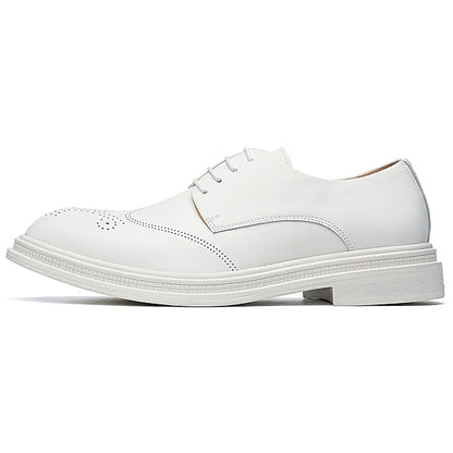 Faux Shoes Men's Perforated Oxford White Leather with