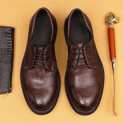 Goodyear Men's Clean with Derby Shoes Welt Leather and Tan