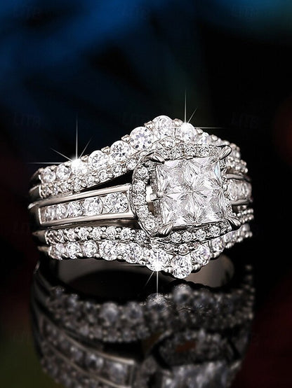 Wedding with Ring Cubic Set Luxury Zirconia