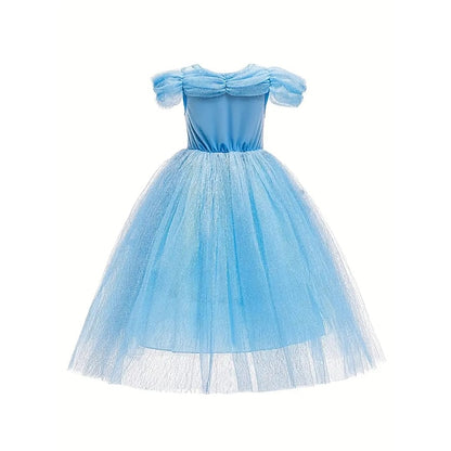 Girl Frozen Princess Flower Elsa Tulle Dress Party Theme Costume