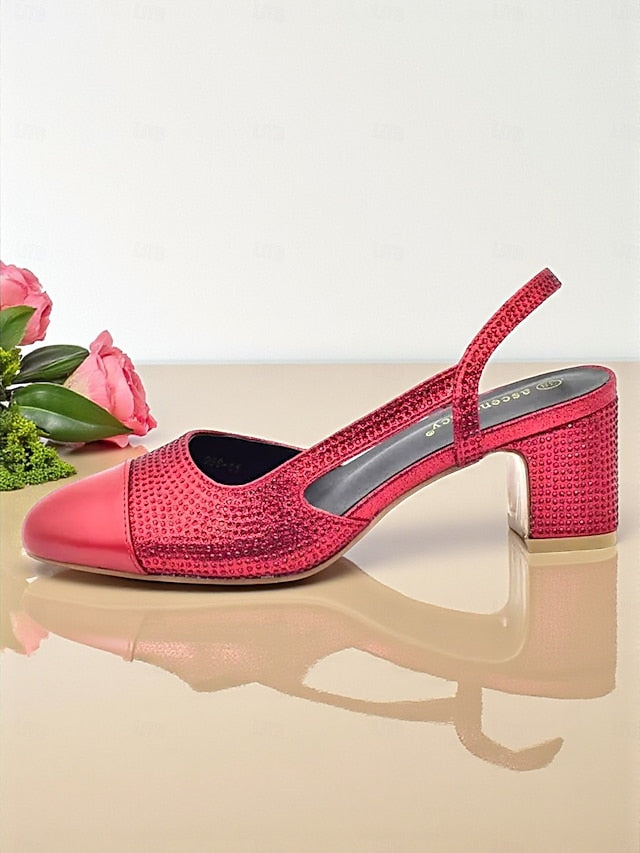 Heel Women's Gold Clutch Block - Sandals Matching and Set