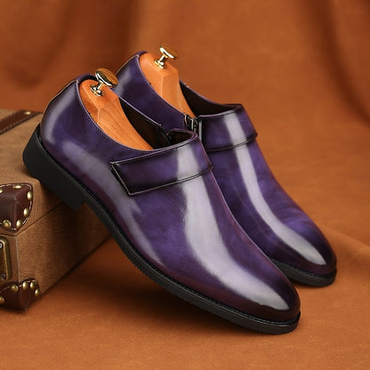 Business Shoes Brown Loafers Slip-On Leather Men's