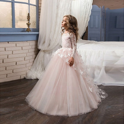 Dress Party Solid First Communion Kids Girls' Color