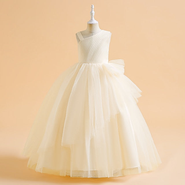 Solid Sleeveless Formal Kids Party Dress Girls' Color