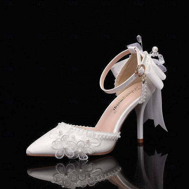 White Wedding Party Shoes Women's Dress