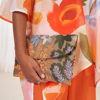 Women's Embroidered Floral Bag Handheld Evening - Clutch