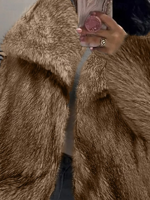 Comfortable Faux Coat Women's Warm Furs Fur Leathers