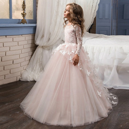 Dress Party Solid First Communion Kids Girls' Color